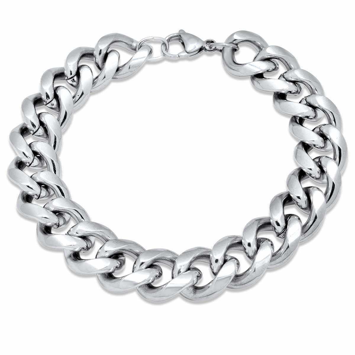 Clean Cubana Silver Bracelet 13MM Βραχιόλι από ανοξείδωτο ατσάλι 316L